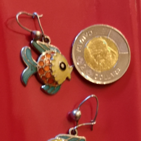 Silver Tropical Fish Earings - Picture 3 of 3